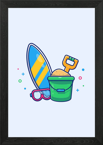 Surfboard snorkel sand framed - surfboard,
