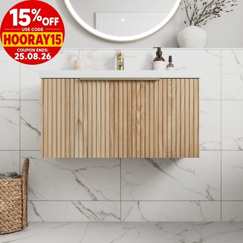 Fluted 800mm bathroom - fluted,