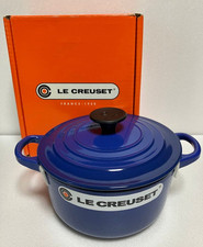Le Creuset Cocotte Ronde 16cm 1.3L Cobalt Blue Cast Iron Stoneware w/Box