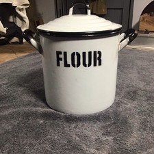 Vintage Enamel Flour Storage