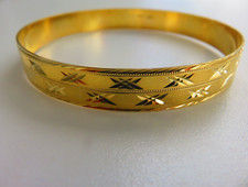 Gold Solid Slave Bangle 10mm