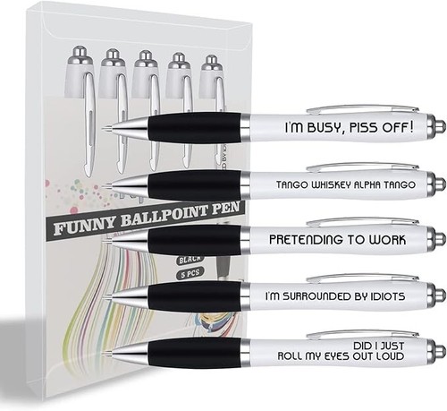 Funny pens pack of - 5, rude