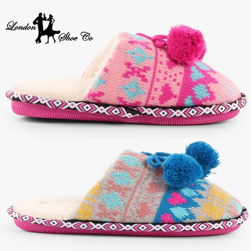 Ladies knitted aztec fur - ladies,