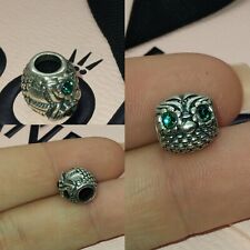 Genuine Pandora The Wise Owl Emerald Green Sterling Silver Charm Free Post #D7