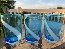 Set of 3 Art Glass Cobalt Blue