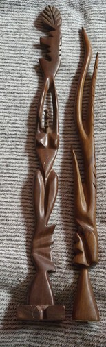 Pair african carved - pair, of