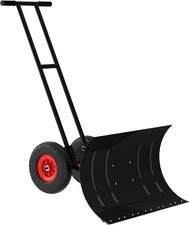 29"Snow Shovel with Wheels & Adjustable Angle, Metal Snow Plow for Driveway UK