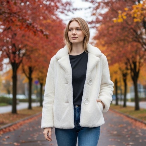 1960s elegant white faux fur - elegant,