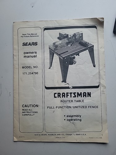 Craftsman 171 254790 router - 171.254790,