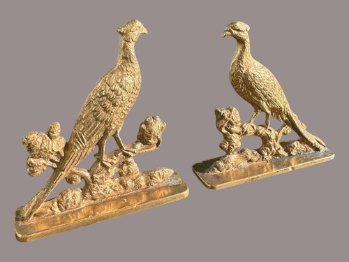 Pair vintage brass peacock - vintage,