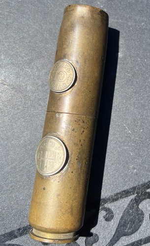 Wwii trench art brass lighter - art,