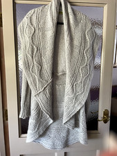 N & Willow One Size Long Circular Grey Long Sleeved Cardigan
