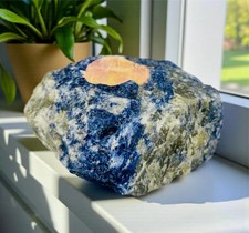 Raw Sodalite Crystal Candle