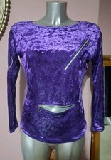 *JORDASH* VINTAGE crushed Purple Punk Goth Zip Long Sleeved Top