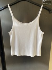 Brandy Melville White Ribbed Sleeveless Vest Top - One Size - See Description!