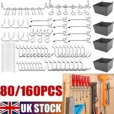 80/160 Pegboard Hooks Assorted Peg Locks Board Wall Hooks Pegboard Accessories