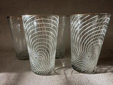 Set 4 Vintage 50's 60's Chance Bros Glass Swirl 4.5" Tumbler Glasses