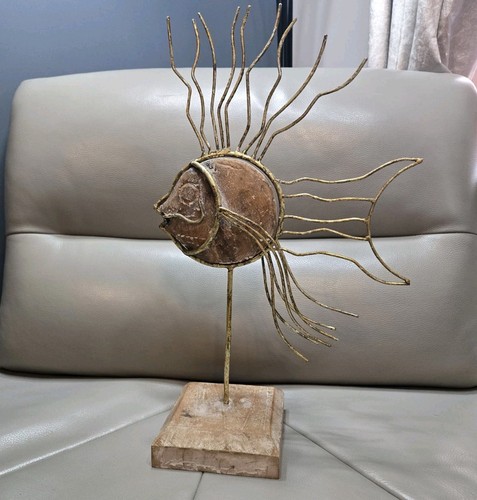 Wooden fish sculpture - wooden,
