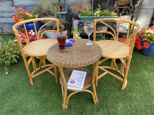 Vintage bamboo wicker coffee - vintage, &