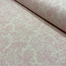 Vintage Toile Faded Pink French Cotton Fabric Double Width Curtains Blinds