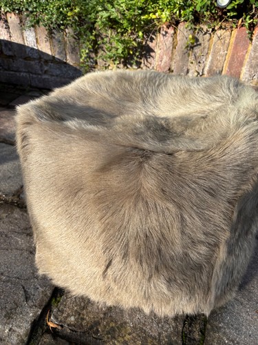 Fur cube footstool - footstool, beanbag