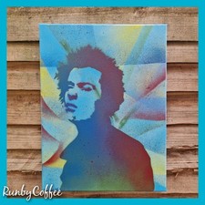 Sid Vicious Sex Pistols OOAK Handmade painting canvas wall art stencil