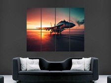 FIGHTER JET POSTER SUNSET AEROPLANE BIG PRINT HUGE LARGE ART GIANT