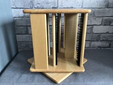 Vintage Wood CD Storage Rotating Lazy Susan - Approx 80 CDs
