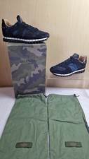Valentino Studsole Camo Sneak Studded Trainers NAVY Nylon Mens Size 41 EU 7.5 UK