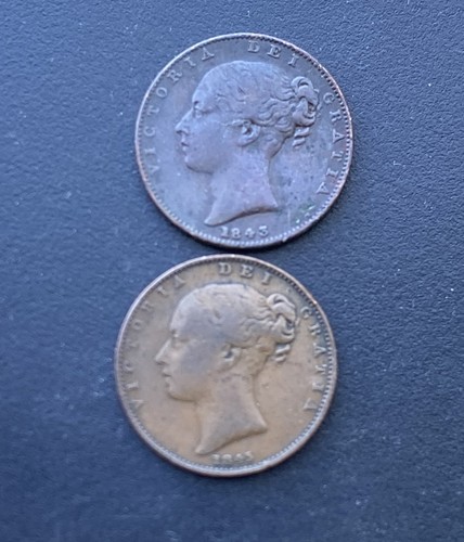 Victoria farthings 1843 1845 - 1843,