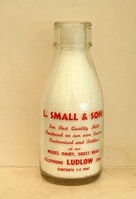 milk bottle lovely 1950's Jeff Small : Ludlow dairy 1/2