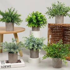 2 Pack Mini Potted Artificial Plants Paper Pulp Pot Home Office Indoor Decor