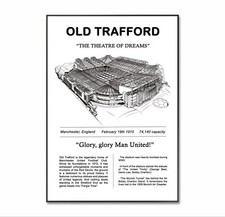 Old Trafford Poster, Manchester United Poster, Man United Stadium, A4 Print