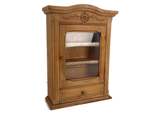 Medicine cabinet carved wood - medicine, cabinet,
