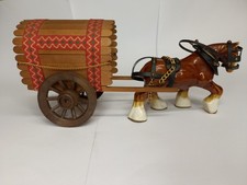 Vintage porcelain horse with gypsy wagon, made by Melba Ware, England
