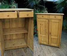 🤩 Tall Old Antique Pine Dresser Base/Sideboard/Cupboard/Wardrobe (yes, really!)