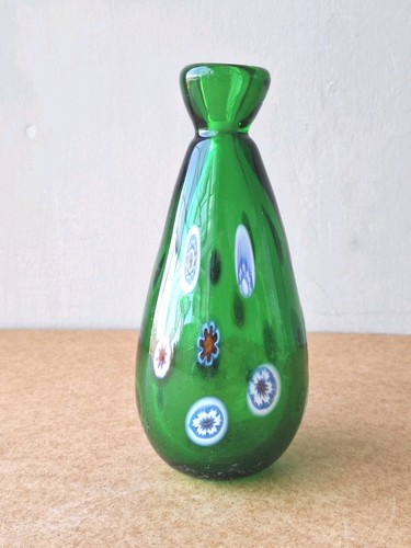 Millefiori green glass small - millefiori,