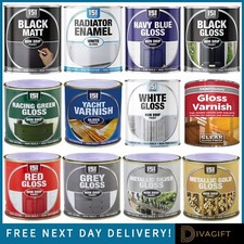 GLOSS FINISH NON DRIP PAINT TIN VARNISH EXTERIOR INTERIOR HARD DRYING NEW 300ML 