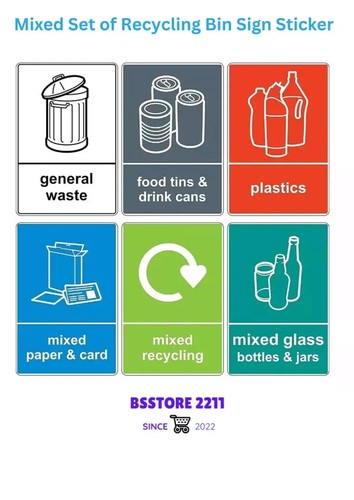 Mixed set recycling bin - mixed,