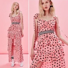 For Love & Lemons Silk Hearts Maison Maxi Dress Women's XS