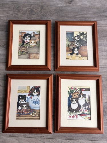 Framed whimsical cat - whimsical,