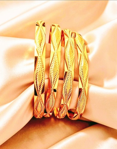 Ethnic bangles 22k gold plated - bangles,