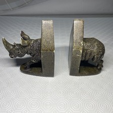 Soapstone Rhino Book Ends Hand
