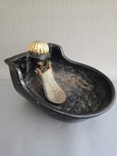 Antique cast iron animal drinking bowl