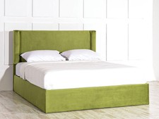 Esupasaver Beautiful Wrenley Gas Lift Ottoman Wing Storage Bed Frame Soft Velvet