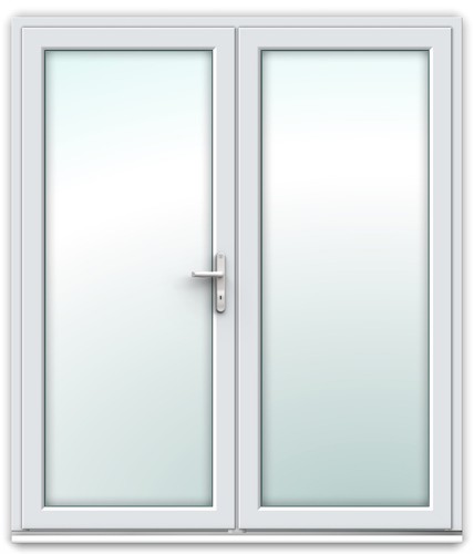 White upvc french - white,