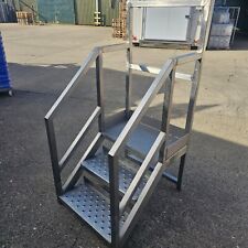 Stainless 3 tread Podium ladder, portable safety steps