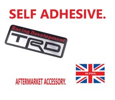 TRD METAL BADGE LOGO BLACK/SILVER/RED 80MM X 30MM