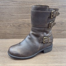 UGG Wilcox Water Resistant Brown Leather Sheepskin Lined Buckle Boots Uk 4.5