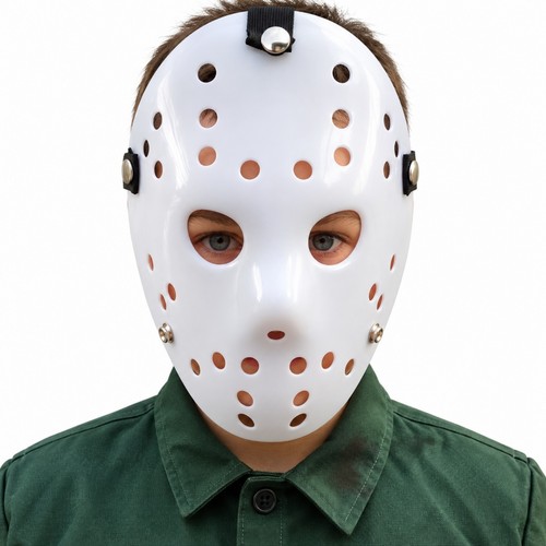 White hockey mask - mask, plastic